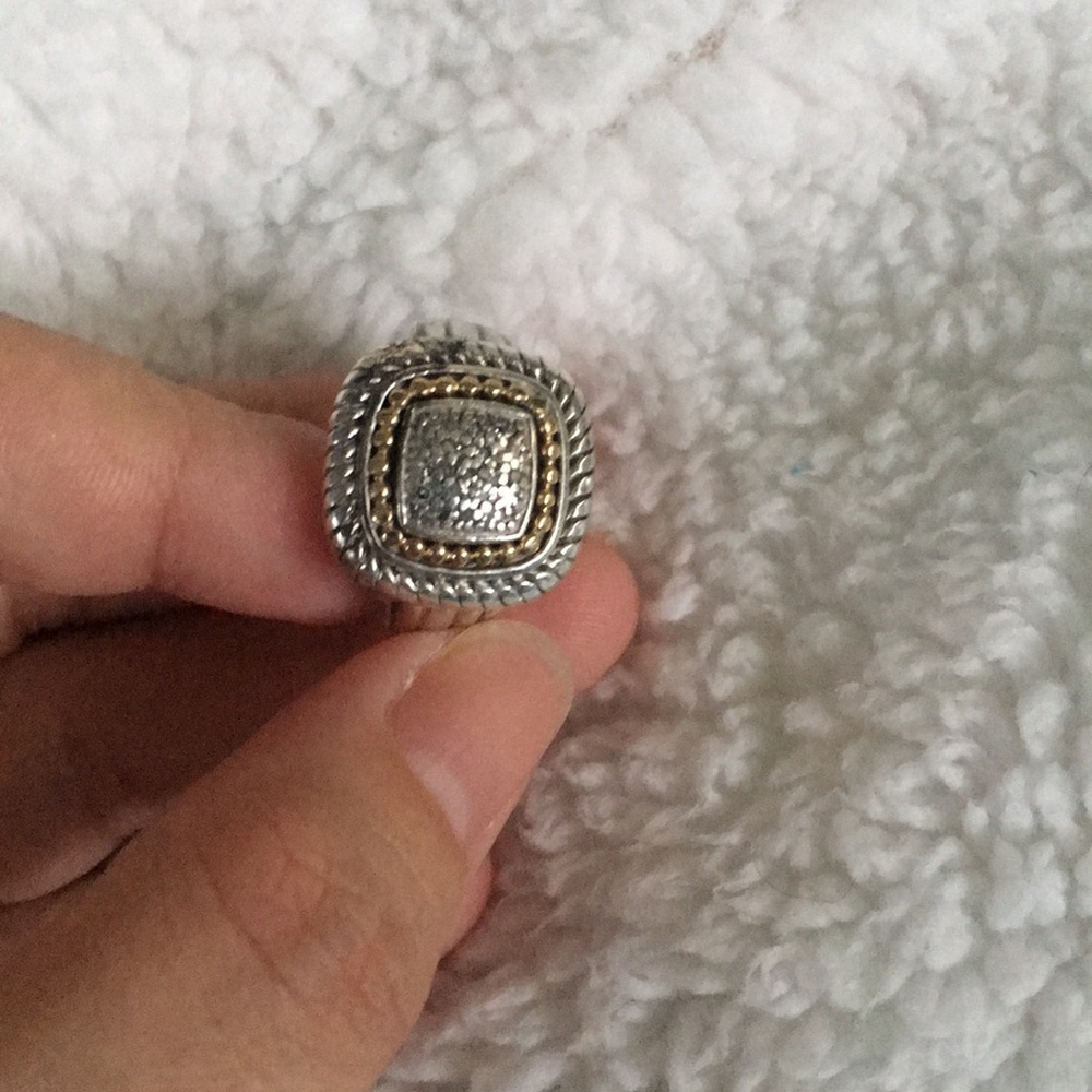 Beautiful silver ring with 14k gold and diamonds.